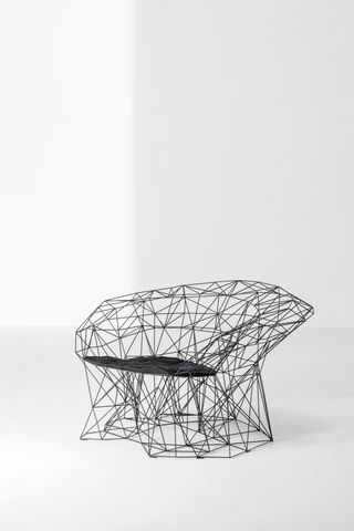 ‘Filinea’ black wire seating by Antonino Sciortino for LaCividina on a white background