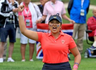 Lilia Vu celebrates at the 2018 Curtis Cup