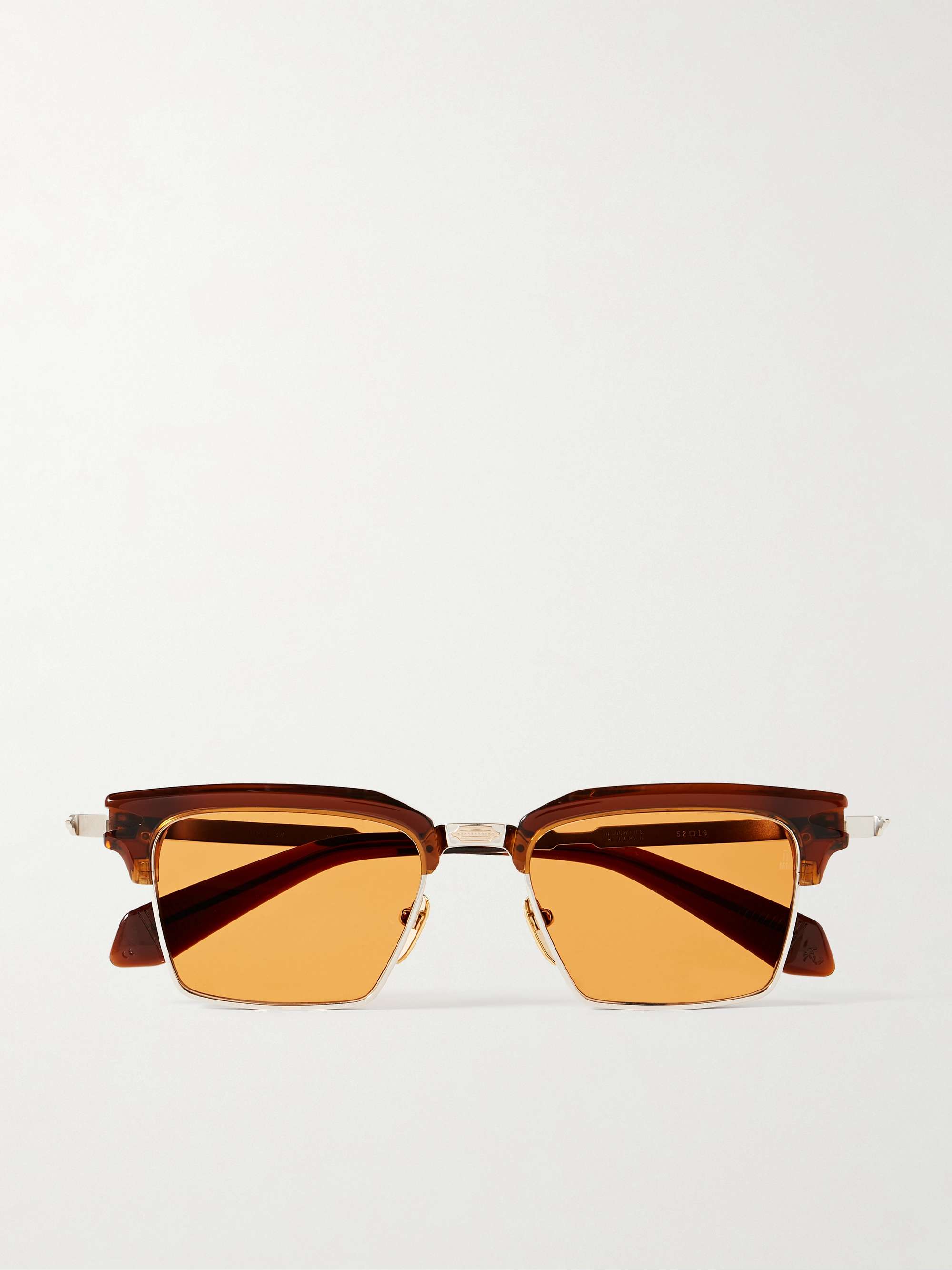 Alin Acetate and Silver and Gold-Tone Square-Frame Sunglasses