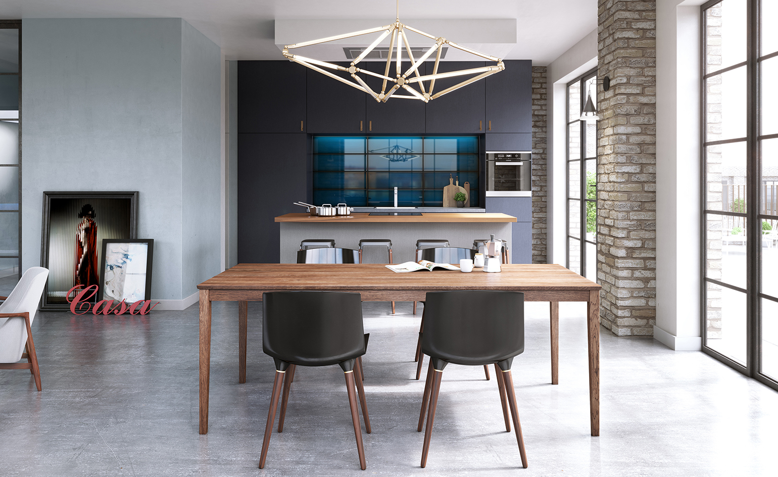 Interior is craft-based, used exposed materials