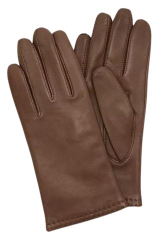 Guantes de cuero para mujer con forro de cachemira John Lewis