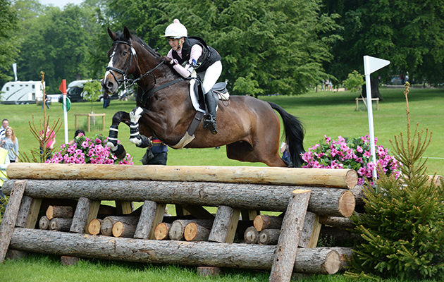 BECKY WOOLVEN riding CHARLTON DOWN RIVERDANCE during Cross Country phase of the CIC*** during the Bramham International Horse Trial in Bramham Park, Wetherby, West Yorkshire, UK on 13th June 2015