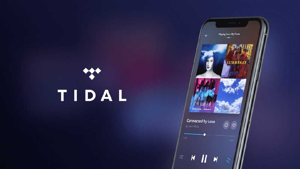 Imagen promocional de Tidal trabajando en un teléfono inteligente