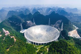 The FAST radio telescope in China.
