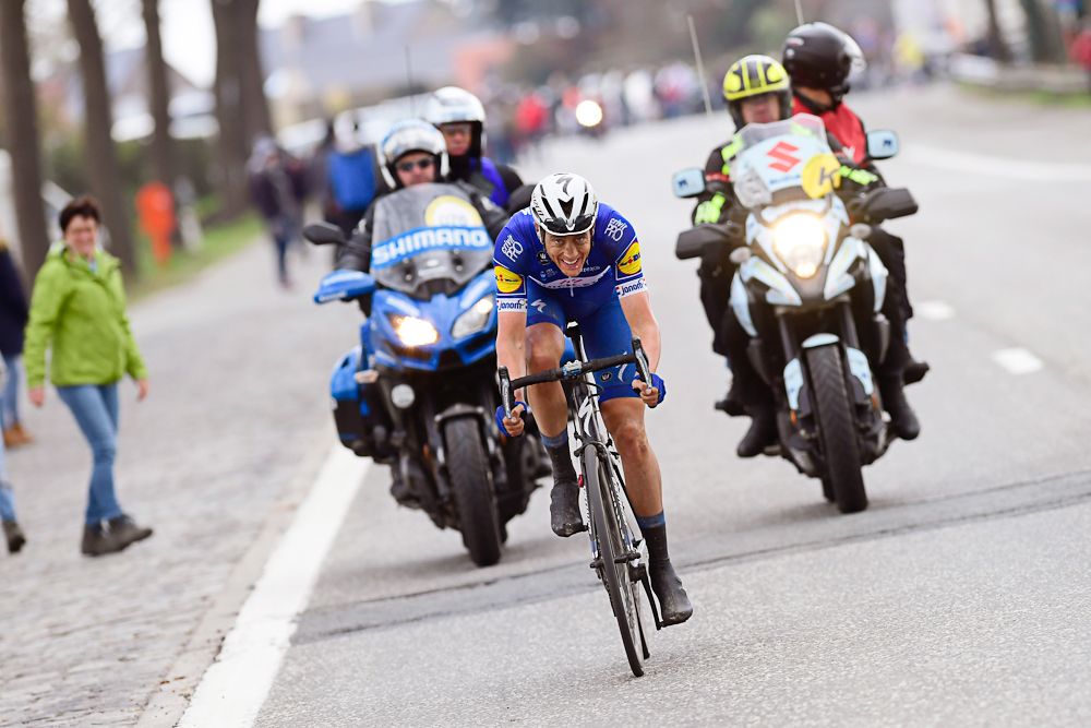 Niki Terpstra en route to winning the Tour of Flanders