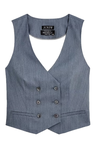 J.Crew Double-Breasted Vest in Italian Wool Blend (Was $168) 