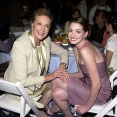 Julie Andrew and Anne Hathaway at the Princess Diaries premiere after party