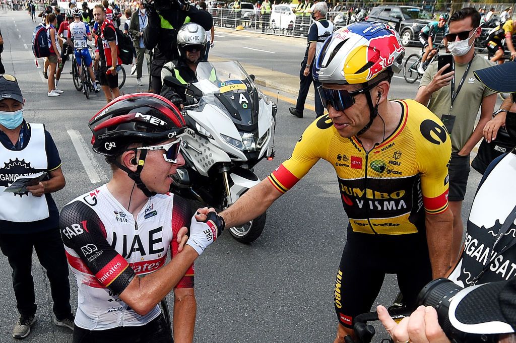 Tadej Pogačar and Wout van Aert at the 2022 GP Montreal