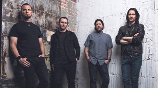 Alter Bridge [L-R]: Mark Tremonti, bassist Brian Marshall, drummer Scott Phillips, Myles Kennedy 