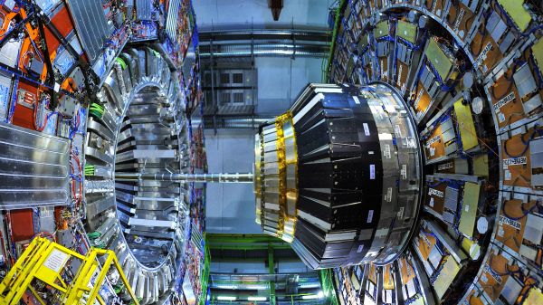 A photograph of CERN's Large Hadron Collider.