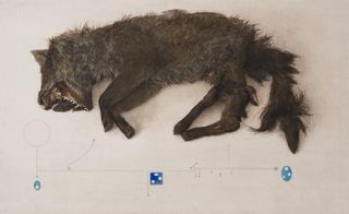 Artwork of a dead fox