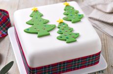 Three trees Christmas cake