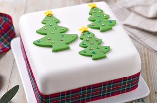 Three trees Christmas cake