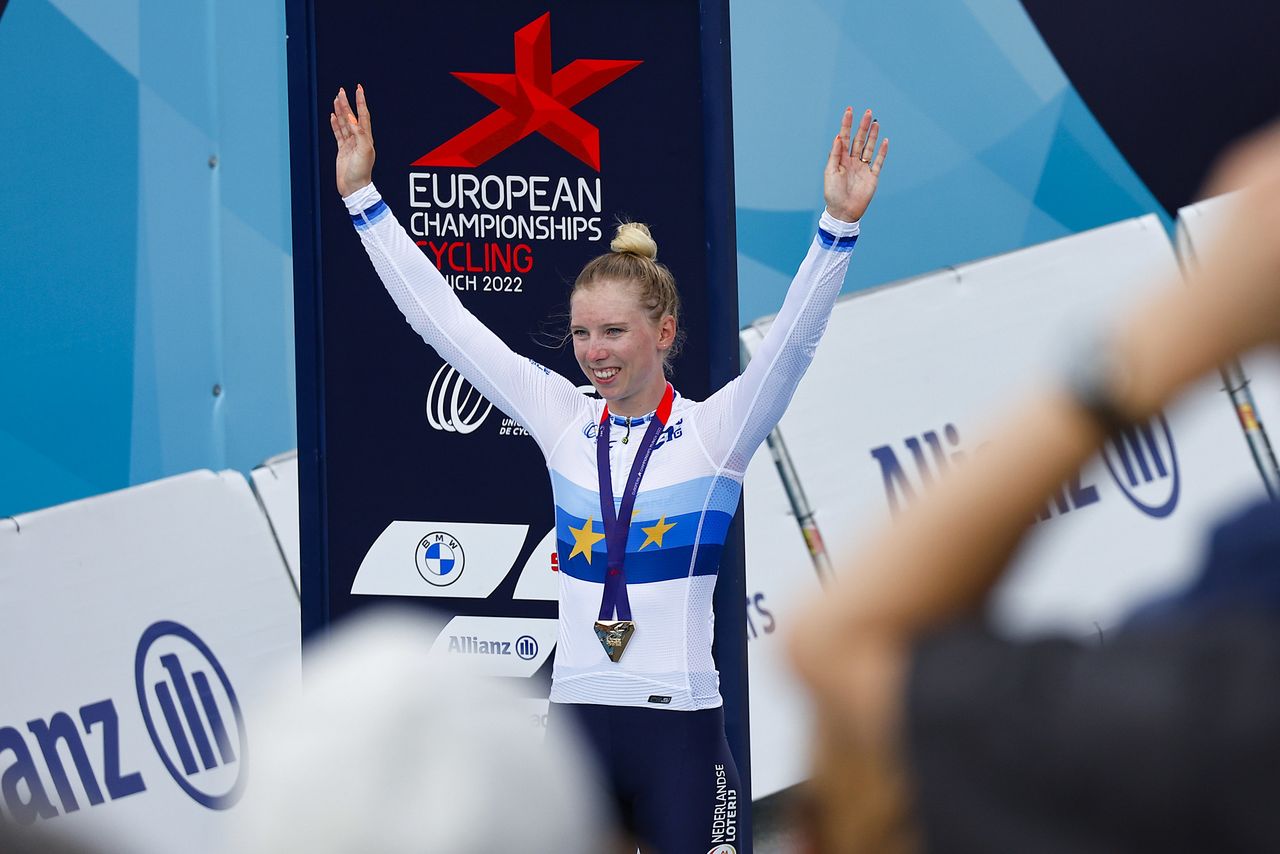 European Championships Munich 2022 - 2022 UEC Road Elite European Championships - Women's Road Race - 21/08/2022 - Lorena Wiebes (NED) - photo Luca Bettini/UEC/SprintCyclingAgency&Acirc;&copy;2022