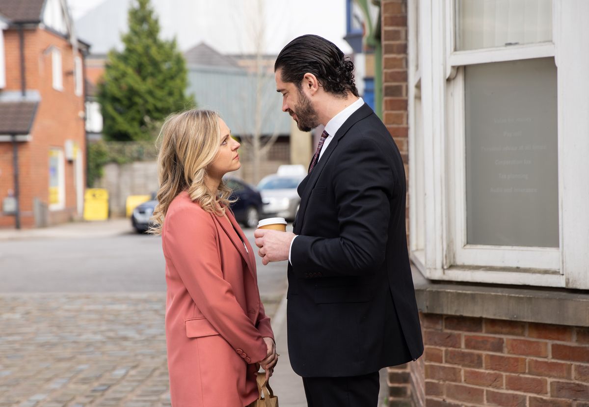 Sarah isn;t pleased when Adam Barlow tries to make Damon jealous.