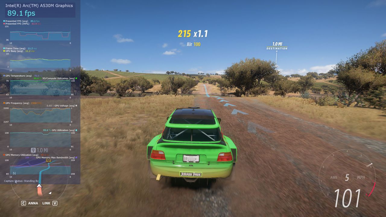 Lenovo LOQ 15IAX9I running Forza Horizon 5