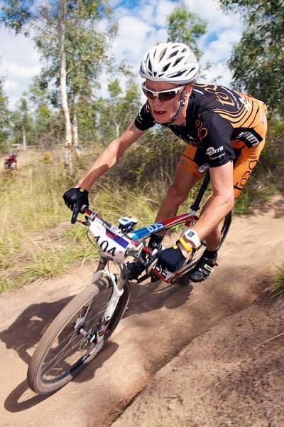 Jack Haig riding a strong race in the U23 category.