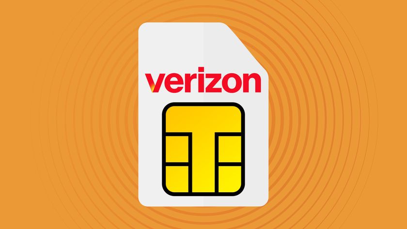 Verizon branded sim card on an orange background