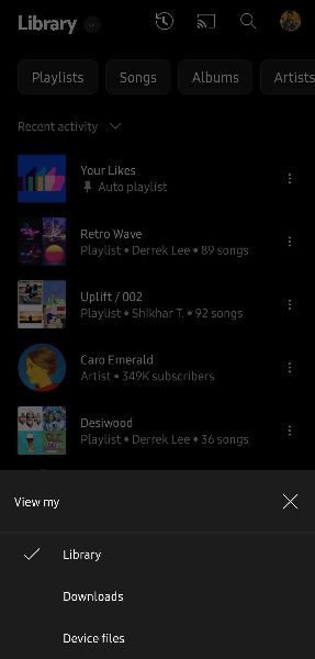 YouTube Music's redesigned Library tab
