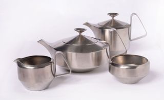 Metal tea pots and kitchenware