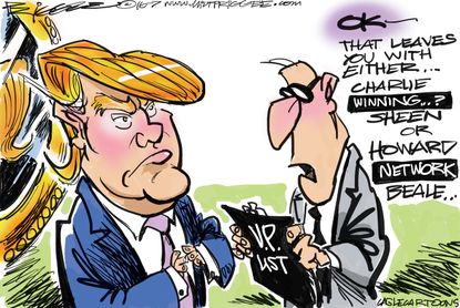 Political cartoon U.S. Donald Trump veep picks Corey Lewandwoski