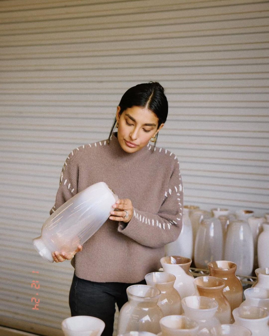 Seema Bansal Chadha with vases