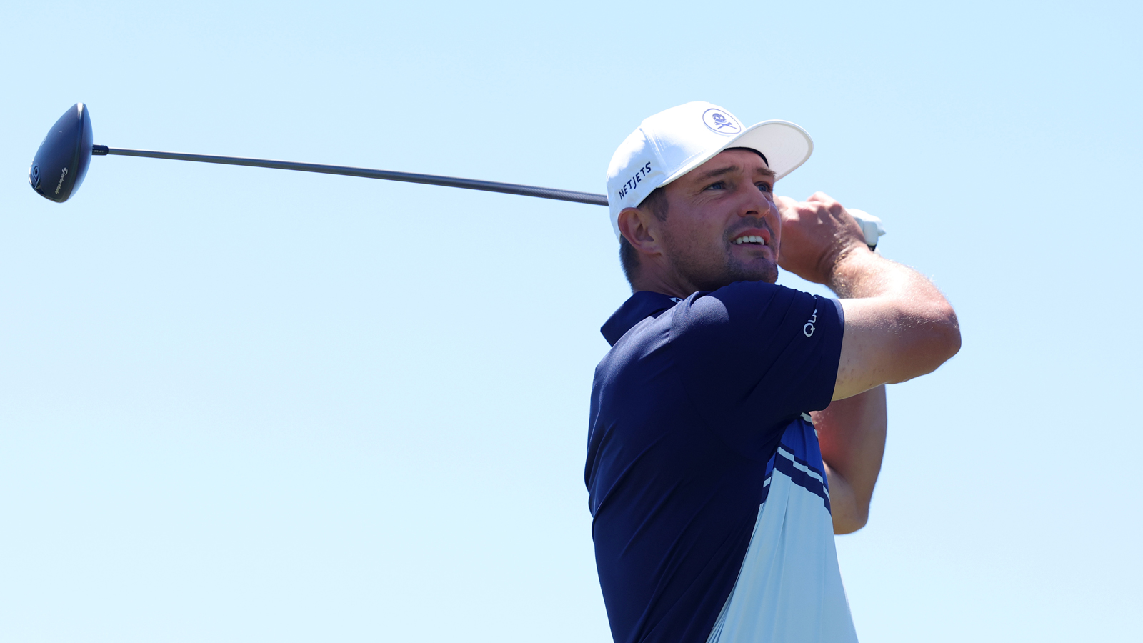 Bryson DeChambeau hits a driver off the tee