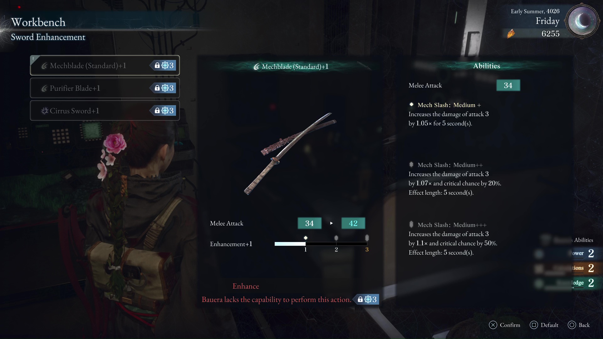 Beast of Reincarnation prevents weapon upgrades and enhancements until the Cleanse Walker's stats are high enough