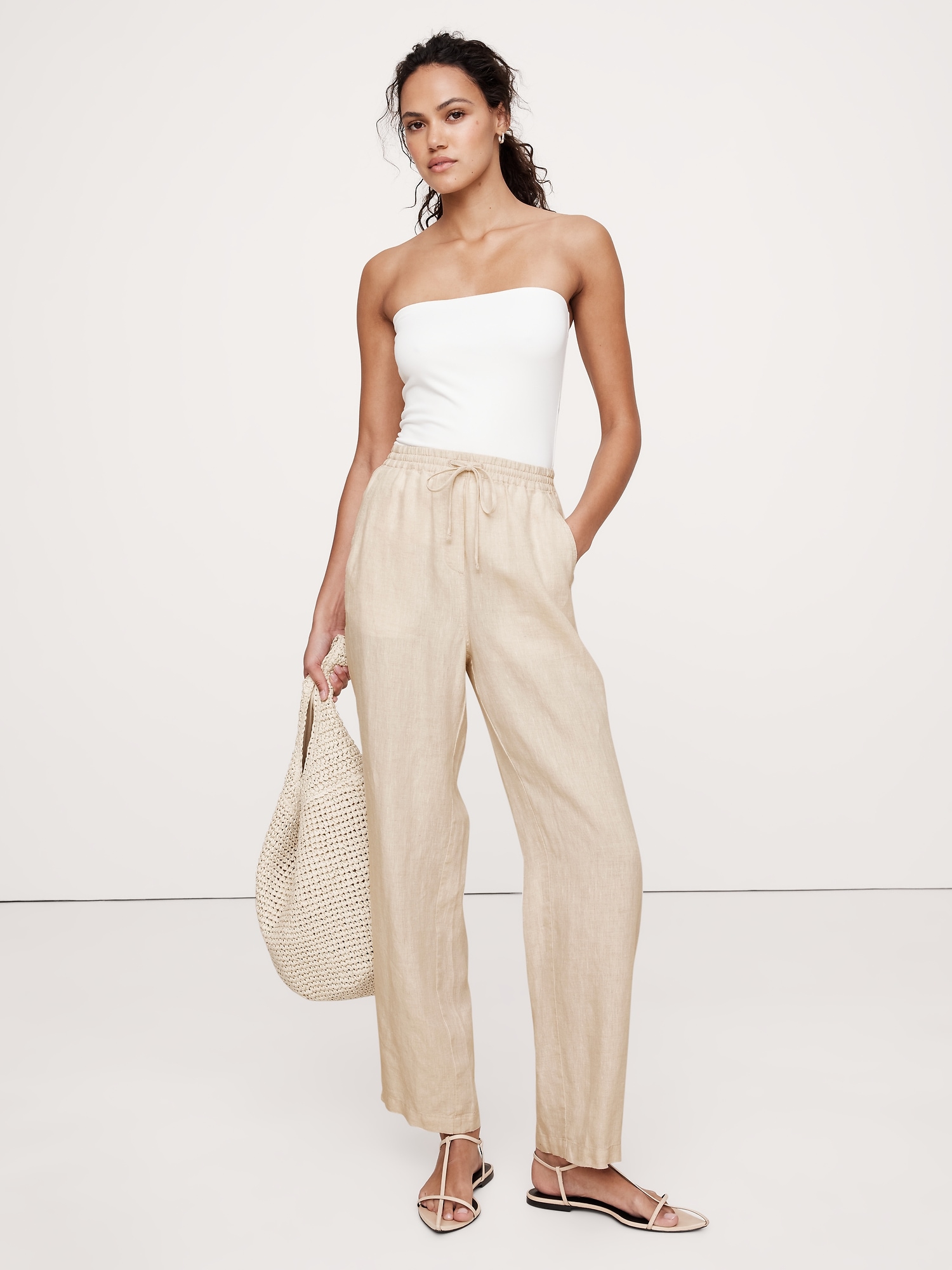 banana republic, Linen Pull-On Ankle Pants