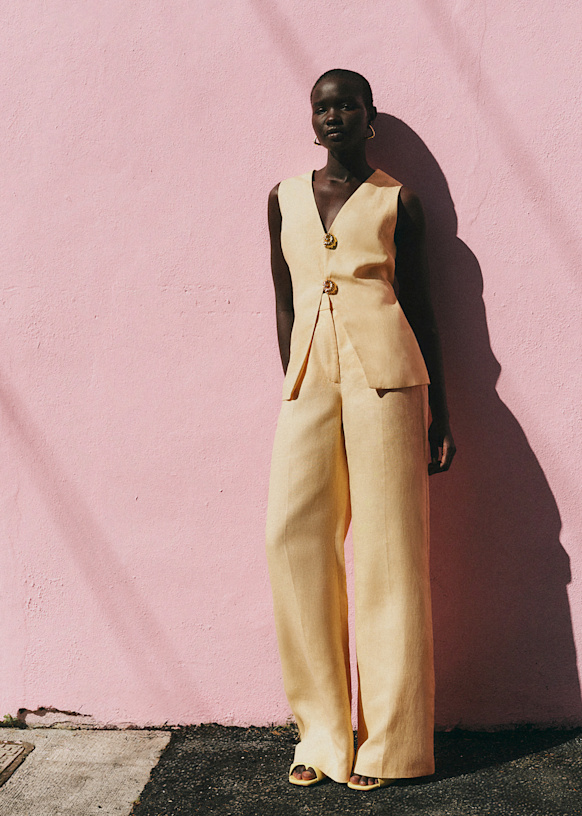 Giovanni Trousers - Mustard - Linen - S&amp;eacute;zane