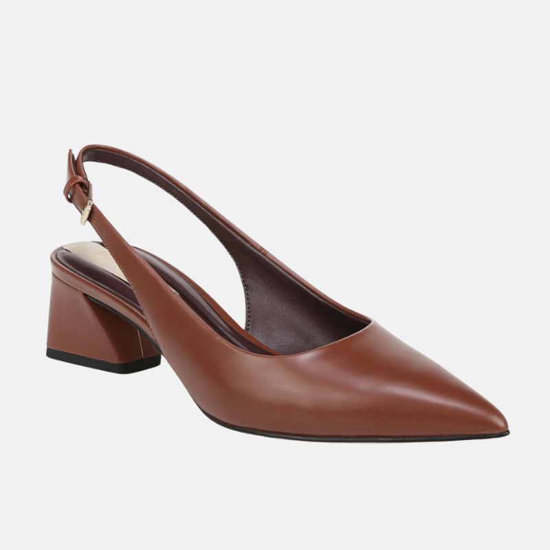 Image of brown slingback heels