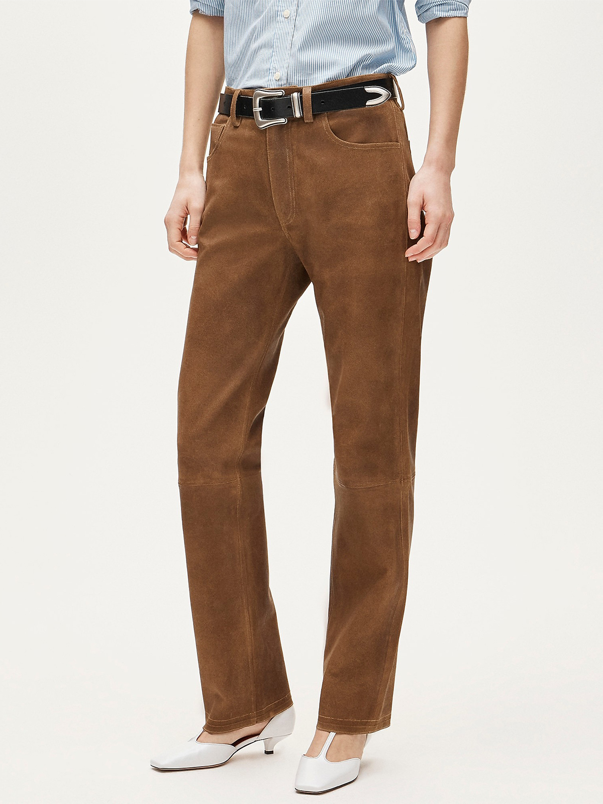 Western Straight Pant in Leather