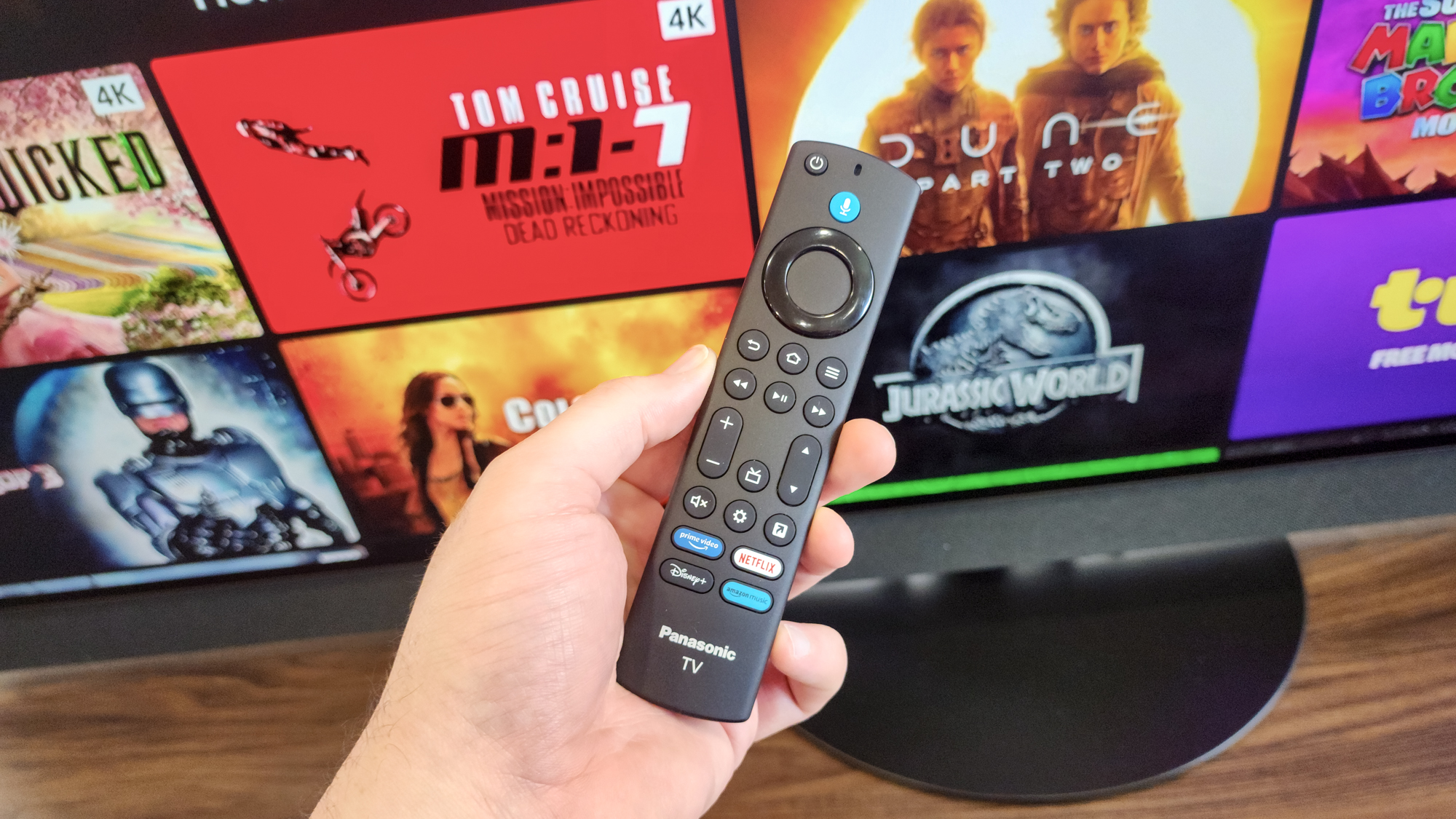 The remote for a Panasonic Z95B OLED TV.