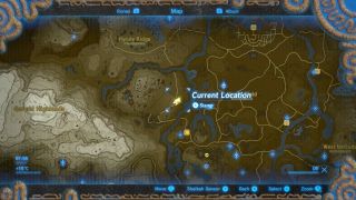 Map view for the location of the Sanidin Park Ruins Breath of the Wild Captured Memories collectible