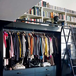 wardrobes and clothes and books