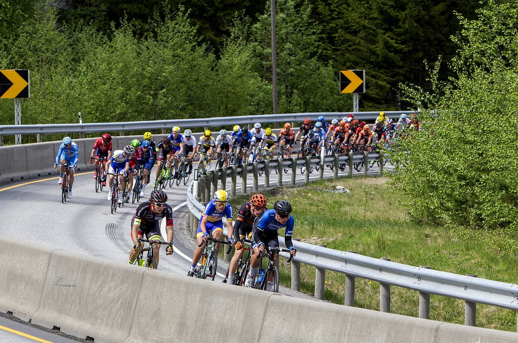 Riders watch each other during an aggressive stage