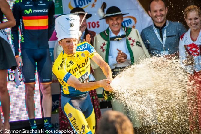 Rafal Majka (Tinkoff-Saxo) celebrates his victory