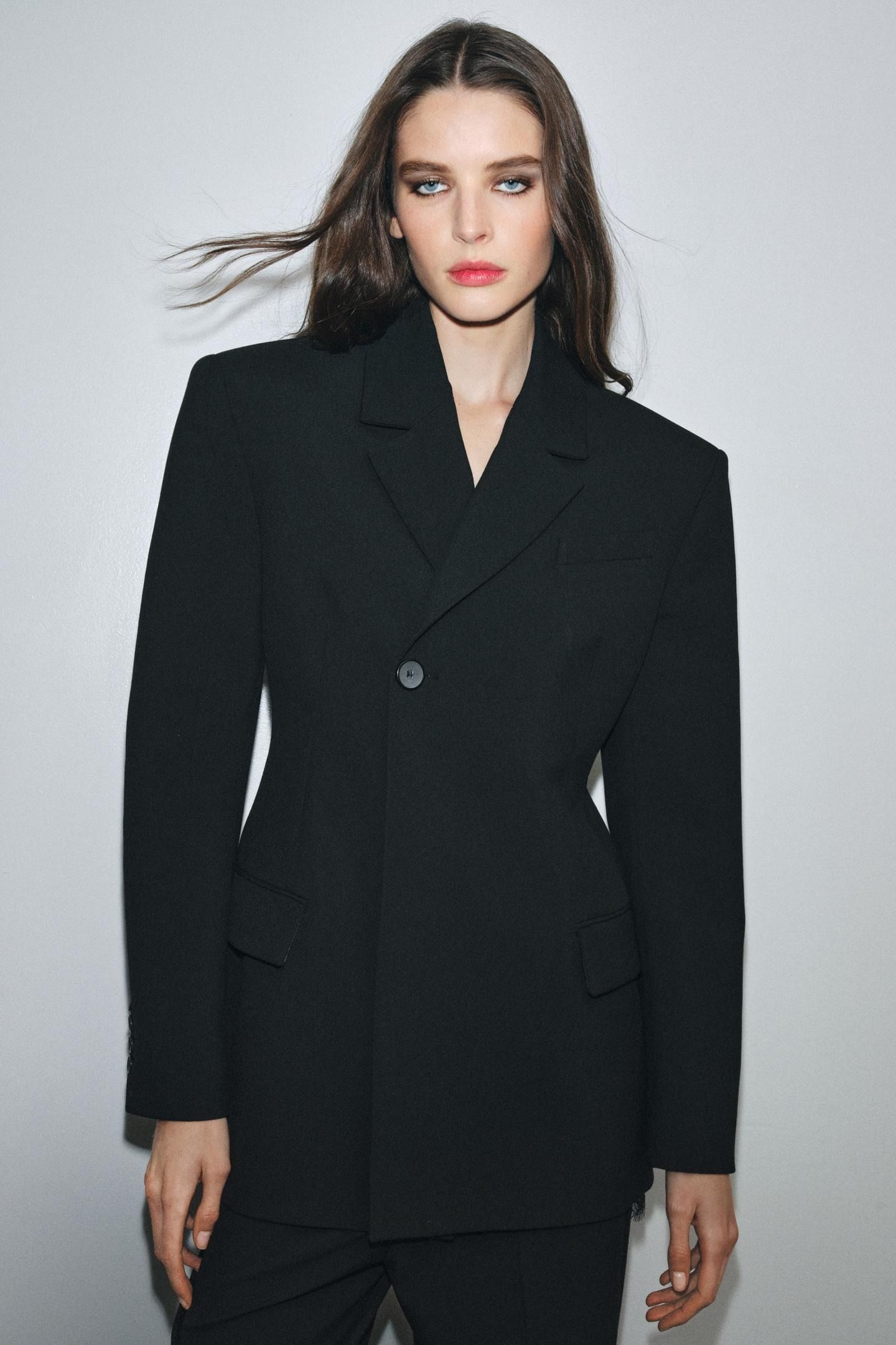zara, ZW Collection Fitted Button Blazer