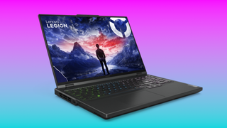 Lenovo Legion gaming laptop from CES 2024 on a gradient background