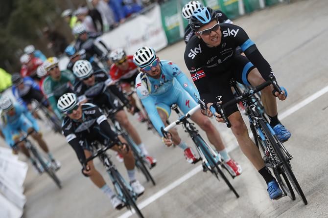 The sprint for second went to Edvald Boasson Hagen (Sky)