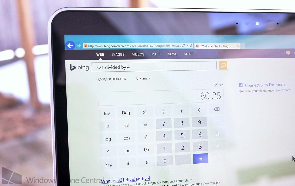 Tip: Bing search finally gets interactive calculator | Windows Central