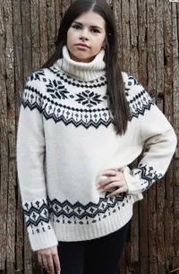 The Little Tailor black funnel neck Fairisle chunky knitted Christmas jumper £75 | Next.co.uk