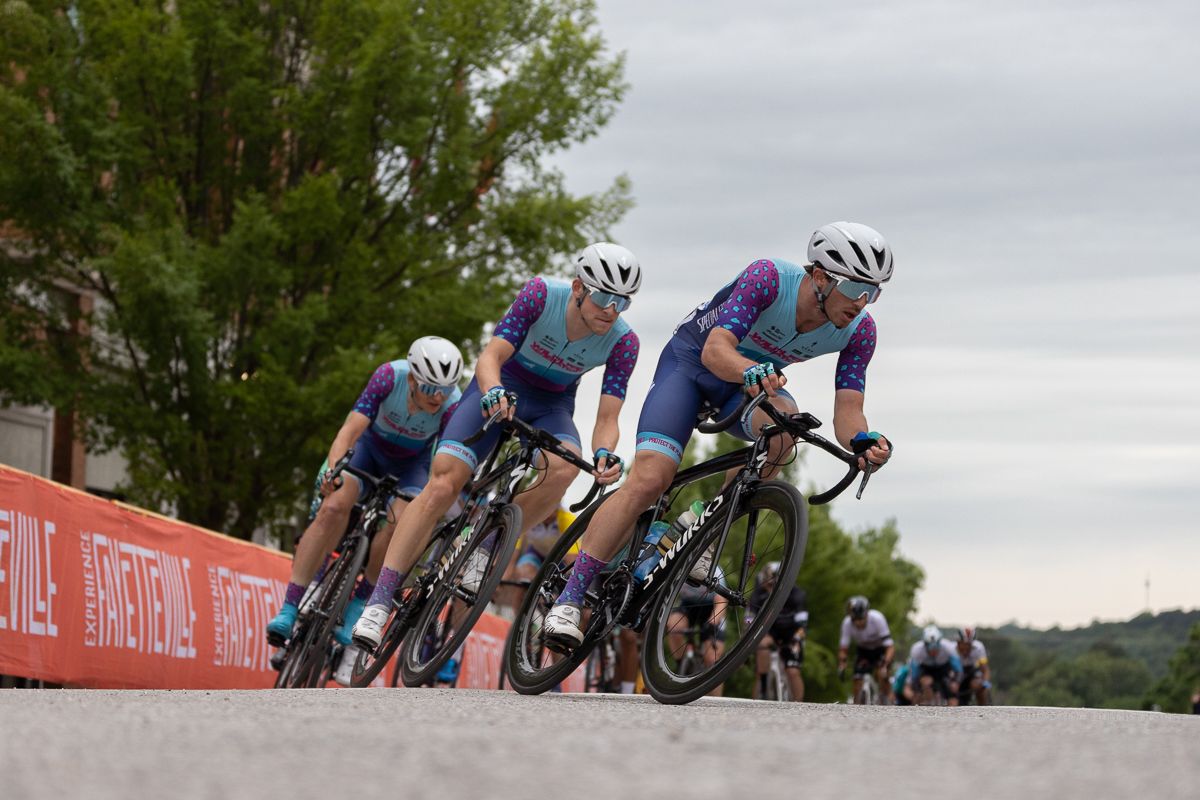 Scott McGill, Kent Ross, and Ryan Jastrab (Wildlife Generation Pro Cycling) worked hard all race to keep the break in check and protect Jonathan Clarke's lead in the GC.