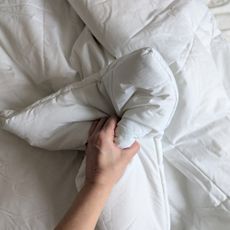 The Dreamland heated duvet being tested on a bed