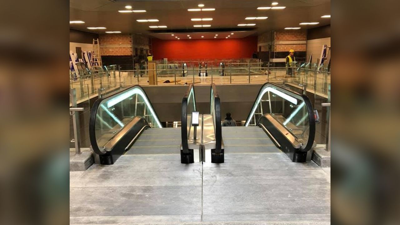 A peek inside the Sintrivani metro station in Thessaloniki.