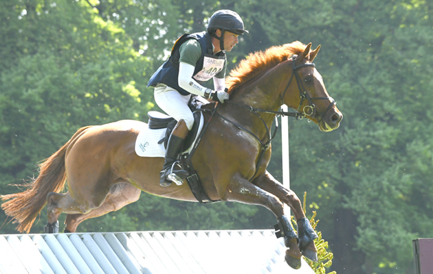 Simon Grieve riding MR FAHRENHEIT III in CCI ** during the cross country phase of the Houghton International Horse Trials held at Houghton Hall near King&amp;rsquo;s Lynn in the county of Norfolk in the UK on 26th May 2018