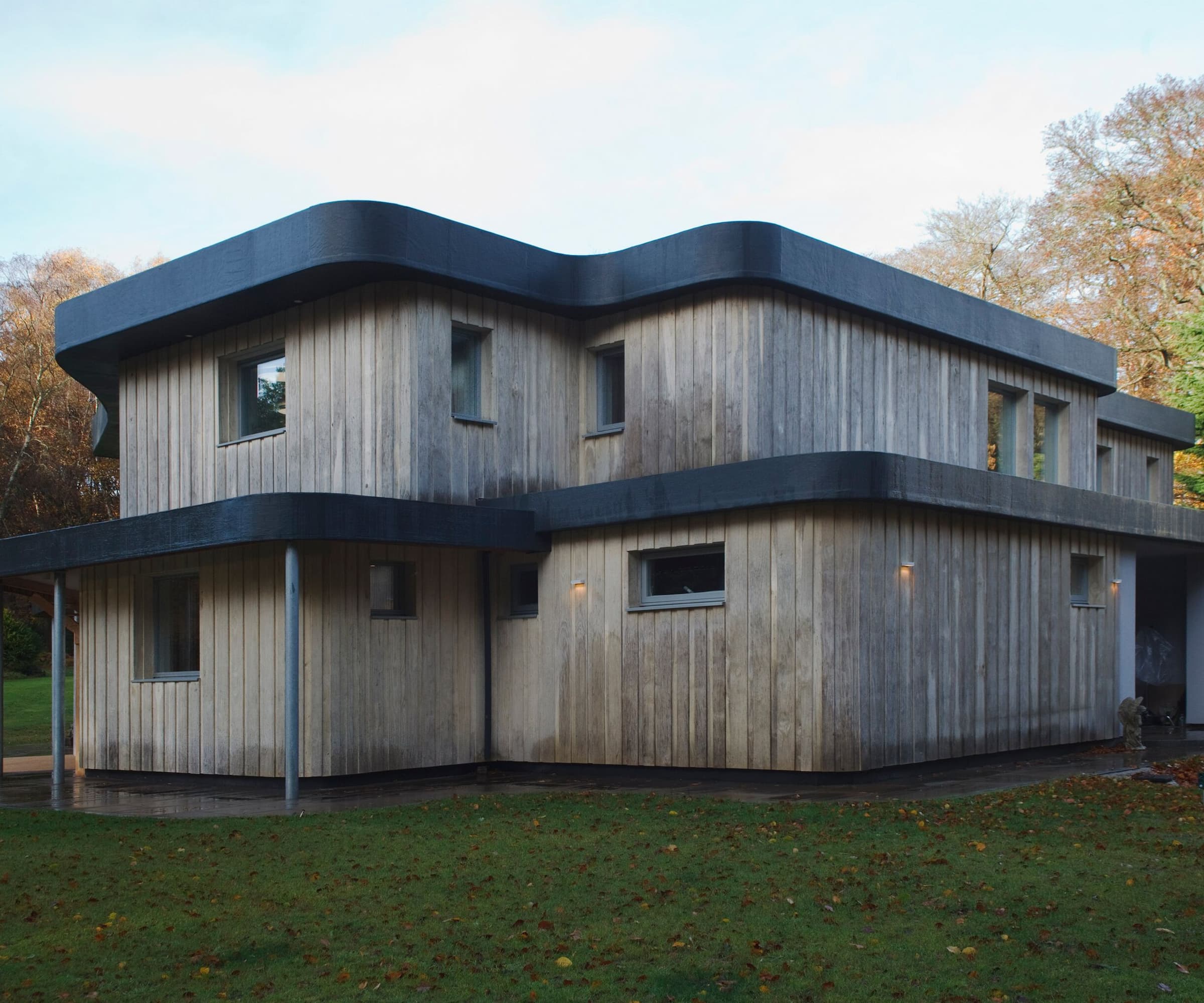 A two-storey self build with timber cladding