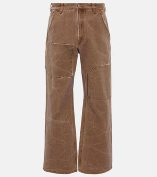 Palma Mid-Rise Canvas Straight Pants