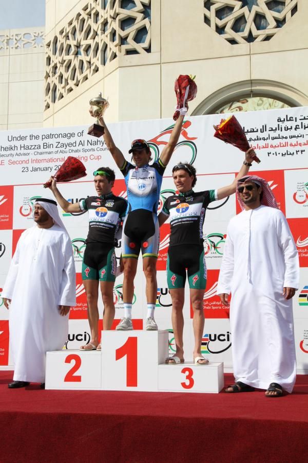 Erwan Brenterch (2nd, AVC Aix En Provence), Malcom Lange (1st, Team Medsceme) and Benjamin Giraud (3rd, AVC Aix En Provence)