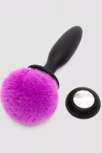 Happy Rabbit Small Rechargeable Vibrating Bunny Tail Butt Plug 4 Inch $30